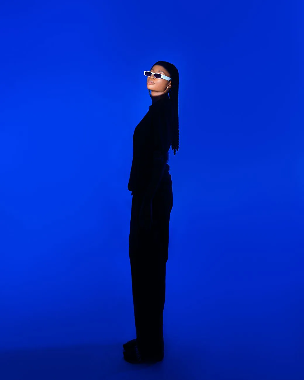 Mia Vance studio shoot with sunglasses