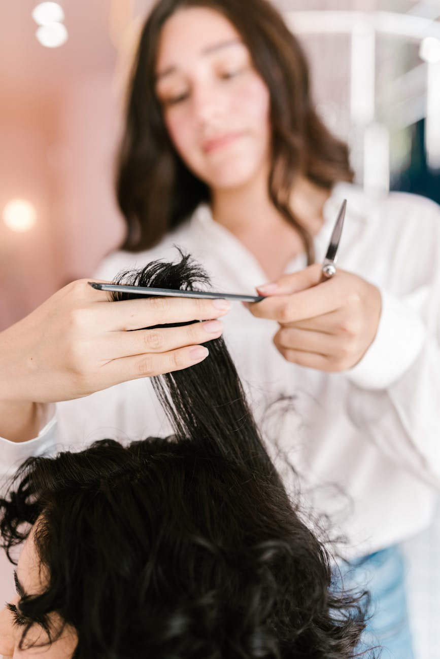 Hairstylist at work