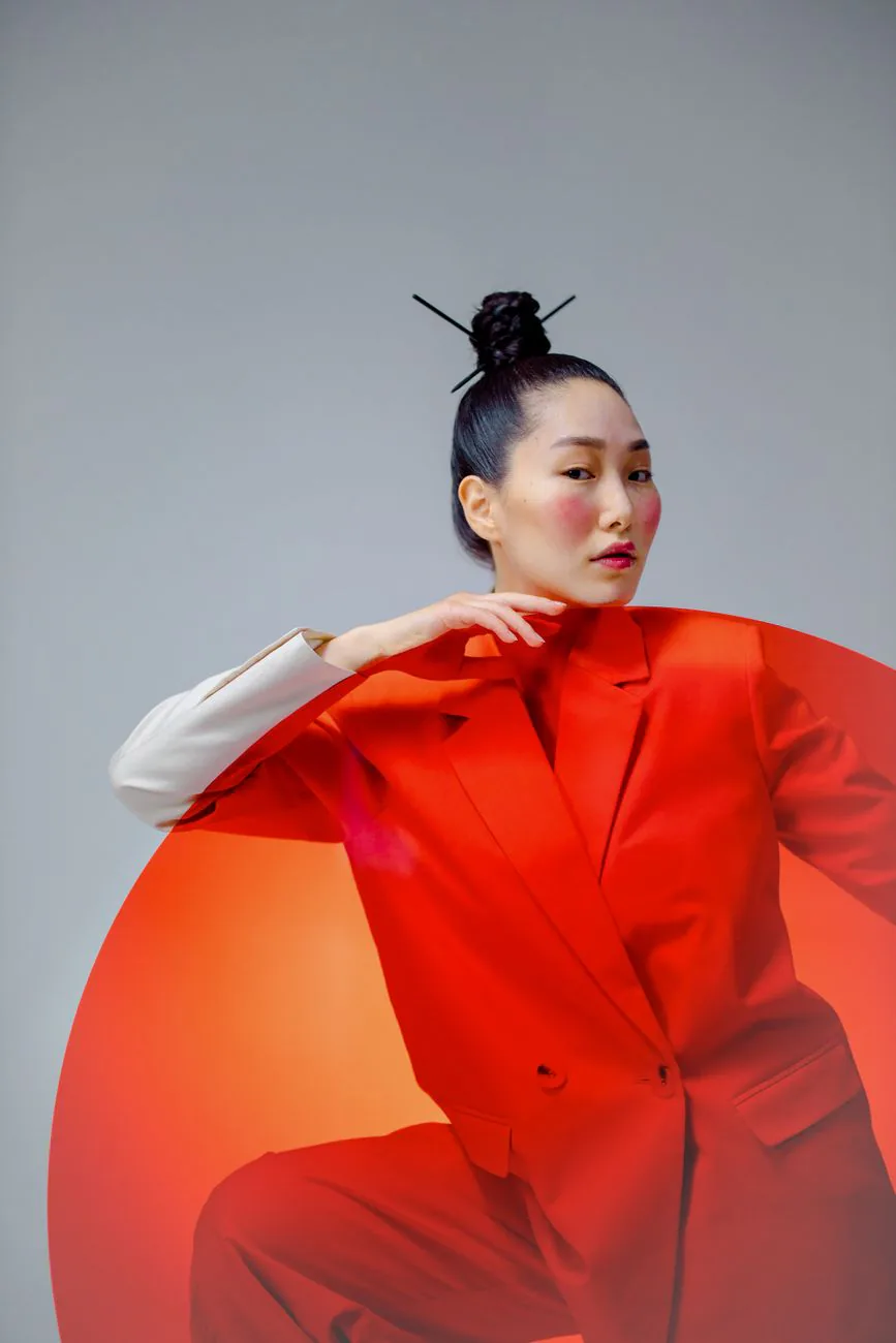 Studio fashion editorial shoot